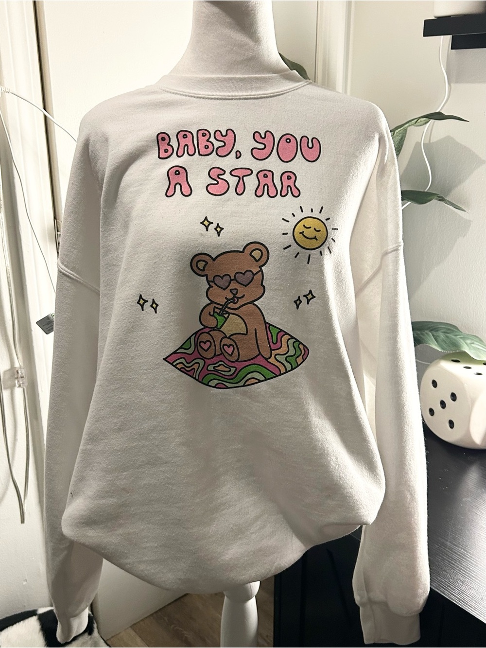 Baby You A Star Graphic Pacsun Sweatshirt - White